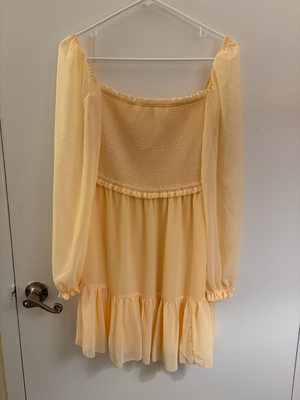 NWT Aritzia Wilfred Tempest Mini Long Sleeve Dress - Yellow/Lemongrass